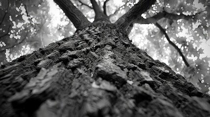 Poster - View of a tree trunk from underneath