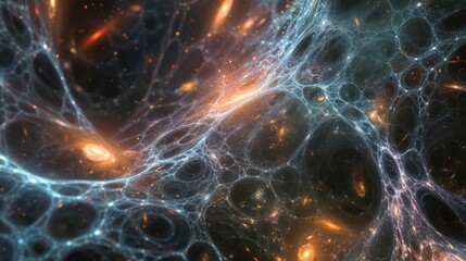 Wall Mural - a stunning cosmic web of interconnected galaxies and dark matter.