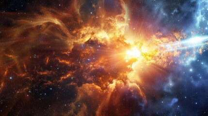Wall Mural - a stunning cosmic ray burst with radiant energy.