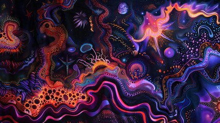 Wall Mural - a stunning cosmic tapestry with vibrant, intricate patterns.
