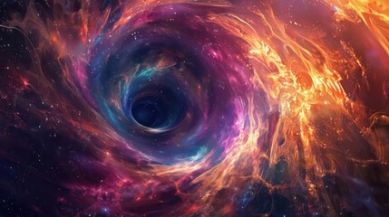 Wall Mural - a stunning cosmic vortex with bright vibrant colors.
