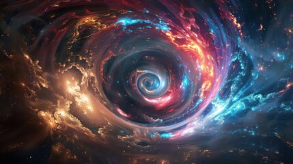 Wall Mural - a stunning cosmic vortex with bright vibrant colors.
