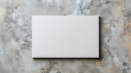 Wall Mural - A minimalist white banner against a textured gray background.