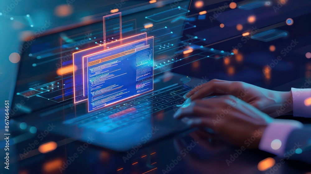 Dms Computer Document management system (DMS) technology, businessman use laptop ...