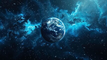 Wall Mural - earth globe on the galaxy background. space arts. astronomy and science concept. earth hour and eart