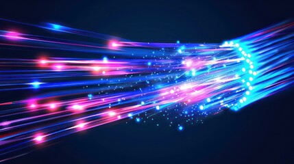 Canvas Print - fiber optic cable technology vector design of internet, network, speed data connection and telecommu