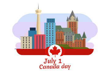 Wall Mural - Happy Canada Day. Vector Illustration. Suitable for greeting card, poster and banner.
