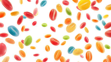 Wall Mural - Delicious, colorful candies floating, cut out