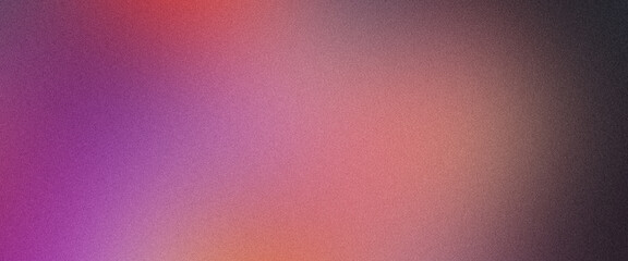 Poster - Purple, orange, and black gradient on abstract grainy texture background