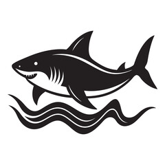 Wall Mural - Shark silhouette illustration isolated background