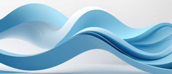 Abstract blue and white wave design with smooth flowing lines and gradient shades. Perfect for modern and minimalist backgrounds.