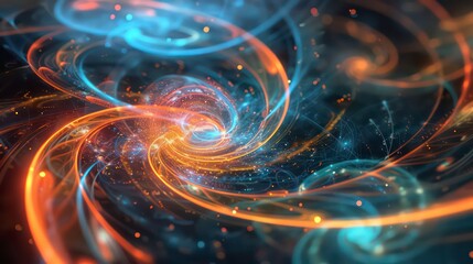 Poster - modern abstract illustration of quantum physics. generative ai