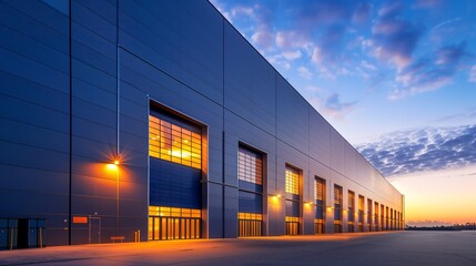 Wall Mural - modern building of a logistics center for freight and transport