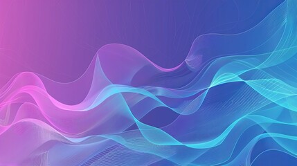 Poster - This wallpaper showcases abstract flowing waves of blue and purple hues against a vibrant pink background