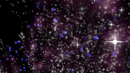 Wall Mural - abstract scattering of flying particles in the form of stars. 3d. 4k seamless background animation. 