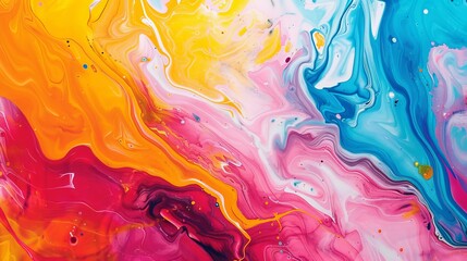 Poster - This dynamic and colorful wallpaper showcases the beauty of fluid acrylic pour art, making an exciting background for any device