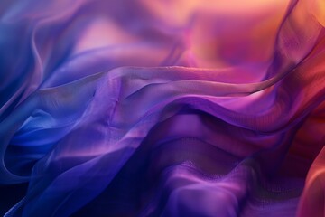 Poster - A tranquil and luxurious wallpaper image showing the graceful flow of fabric with a multicolor gradient effect