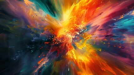 Wall Mural - abstract swirling colors and sparks of light create a dynamic and energetic artwork