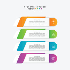 Minimal infographic business template design with numbers 4 options or steps.