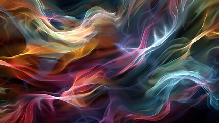 Wall Mural - Abstract wallpaper showcasing fluid art with flowing lines and a burst of colors for a mesmerizing background