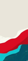 Poster - Simple and elegant wavy lines in red and blue tones form a soothing wallpaper or background