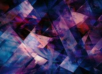 Poster - Dynamic wallpaper background featuring vibrant abstract triangles and light effects, suitable for energetic aesthetic designs