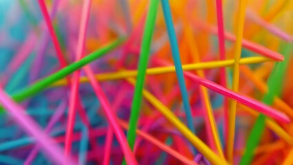 Wall Mural - Colored Straws Close-Up