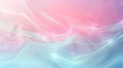 Wall Mural - A Serene and Whimsical Abstract Art of Pastel Gradient Waves