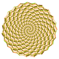 An abstract retro psychedelic spiral shape design element.