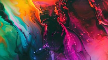 Wall Mural - A multicolored abstract vivid liquid flow, ideal for a creative wallpaper or background