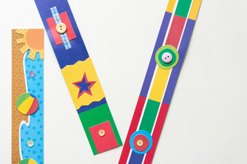 Poster - fun scrapbooking banners arranged on blank paper