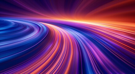 Canvas Print - A radial blur effect creates a dynamic wallpaper or background composition in vibrant blue and orange hues