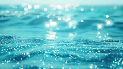 Wall Mural - a pride virtual background with pale turquoise glitters, evoking the peacefulness of tropical waters