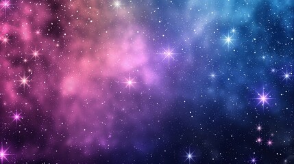 Wall Mural - a vibrant new year zoom background featuring a starry sky in shades of violet, pink, and blue, with 