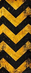 Sticker - This image presents a grunge styled background with yellow and black chevron lines, giving a modern and edgy look.