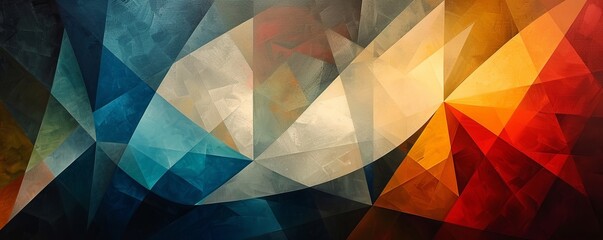 Wall Mural - A series of geometric shapes overlapping and intersecting, creating a sense of movement and dynamism.