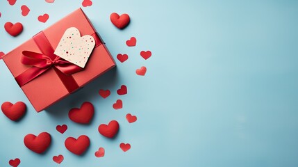 Poster - gift box with hearts