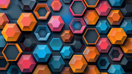 Wall Mural - colorful hexagon concept as background
