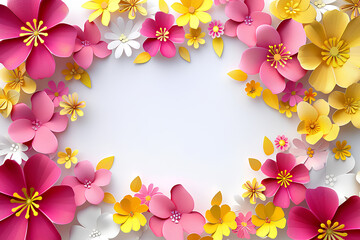 Wall Mural - frangipani flowers frame