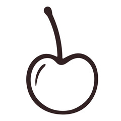 A simple black outline of an apple