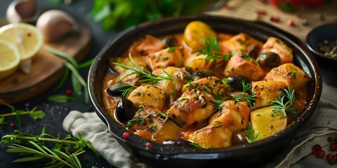 Wall Mural - Showcasing the traditional Portuguese dish Bacalhau Bras against an isolated background. Concept Food Photography, Bacalhau Bras, Traditional Portuguese Dish, Isolated Background