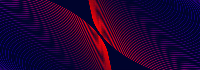 Wall Mural - glowing abstract vector wavy line., different color in dark background for ai and all digital commun