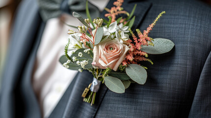 Wall Mural - Secret Love: Bride's Memento in Groom's Boutonniere