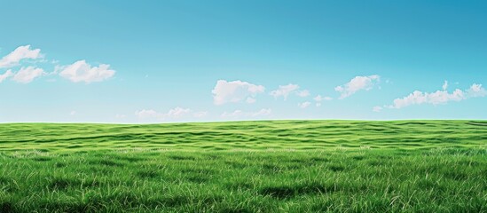 Wall Mural - Green Field under a Blue Sky