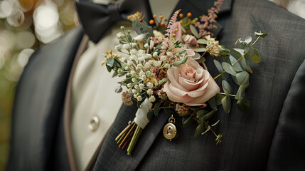 Wall Mural - Secret Love: Bride's Memento in Groom's Boutonniere