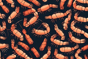 Wall Mural - Transparent shrimp icon png, vector illustration of an shrimp icon in dark color.