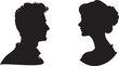 © A.P vector  - Vector silhouette cameo man and woman