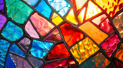 Wall Mural - Colorful stained glass broken. Texture background.