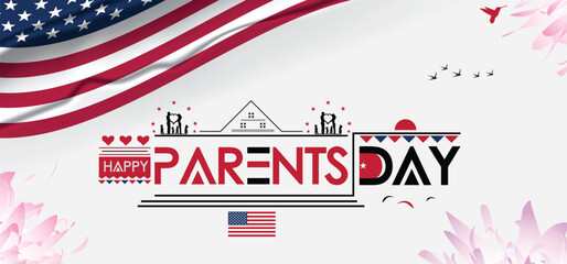Wall Mural - Celebrate in Style Parents Day with an American Flag Backdrop