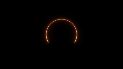  circle animation neon light on black background.